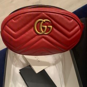 Red Gucci belt bag